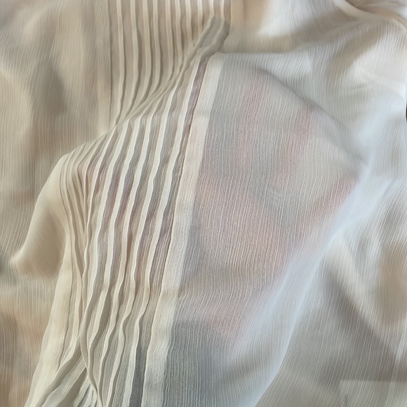 Express Cream Sheer Ruffle Sleeveless Top - Picture 7 of 7